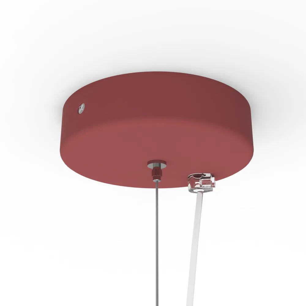 Joe lámpara pendiente, 1x E27, max 42w, piel de vaca roja/blanco, d.50cm