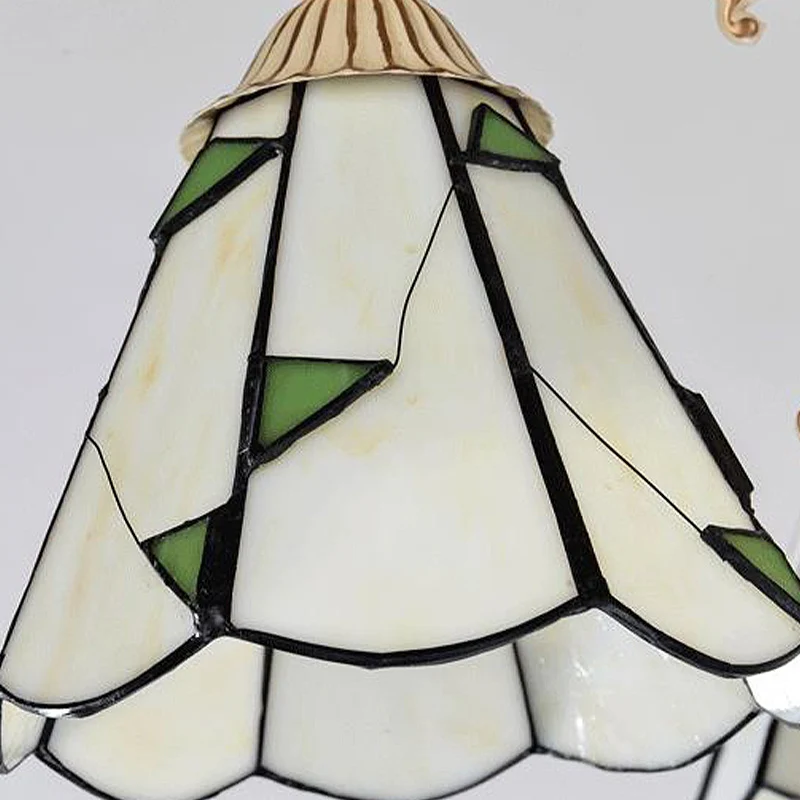 Lampadario conico barocco con illuminazione 9/11 luci Lampada sospensione vetro tagliato bianco e oro