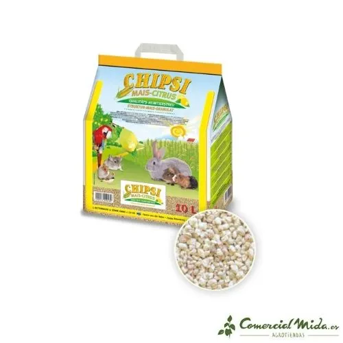 Lecho de Maíz Cítrico JRS CHIPSI Mais Citrus 10 L para Pájaros