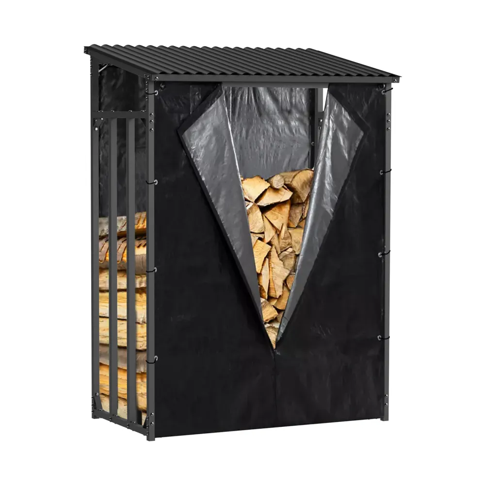 Leñero exterior Gardiun wood shed ii 130x70x185cm acero galvanizado con cub