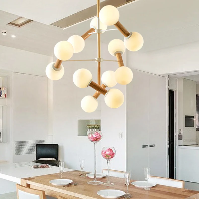 Lámpara de arañ Orb de estilo modernista, cristal blanco, 8/12 luces, lámpara colgante para sala de estar Blanco