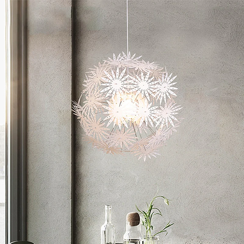Lámpara colgante de techo para dormitorio Sputnik, acrílico, 1 luz, suspensión Art Deco, 19"/23,5" de espacioso Blanco