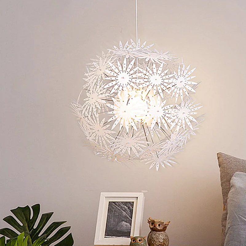 Lámpara colgante de techo para dormitorio Sputnik, acrílico, 1 luz, suspensión Art Deco, 19"/23,5" de espacioso Blanco
