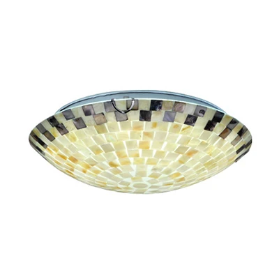 Lámpara de techo con forma de cuenco arena, cristal de mosaico vintage, 1 bombilla, 12 "/ 16" / 19,5 "de ancho, montaje em...