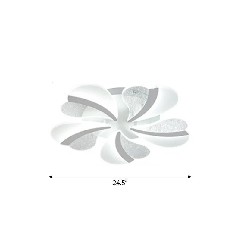 Lámpara de techo LED en forma de corazón, acrílico reciente, 5/9/15 luces, luz blanca de montaje semiempotrado en luz cáli...