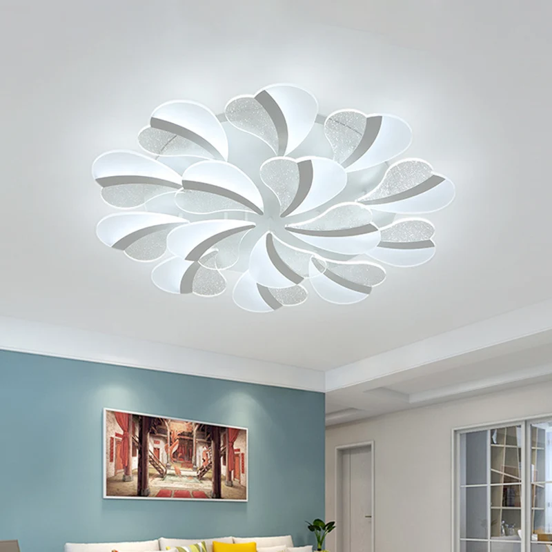 Lámpara de techo LED en forma de corazón, acrílico reciente, 5/9/15 luces, luz blanca de montaje semiempotrado en luz cáli...