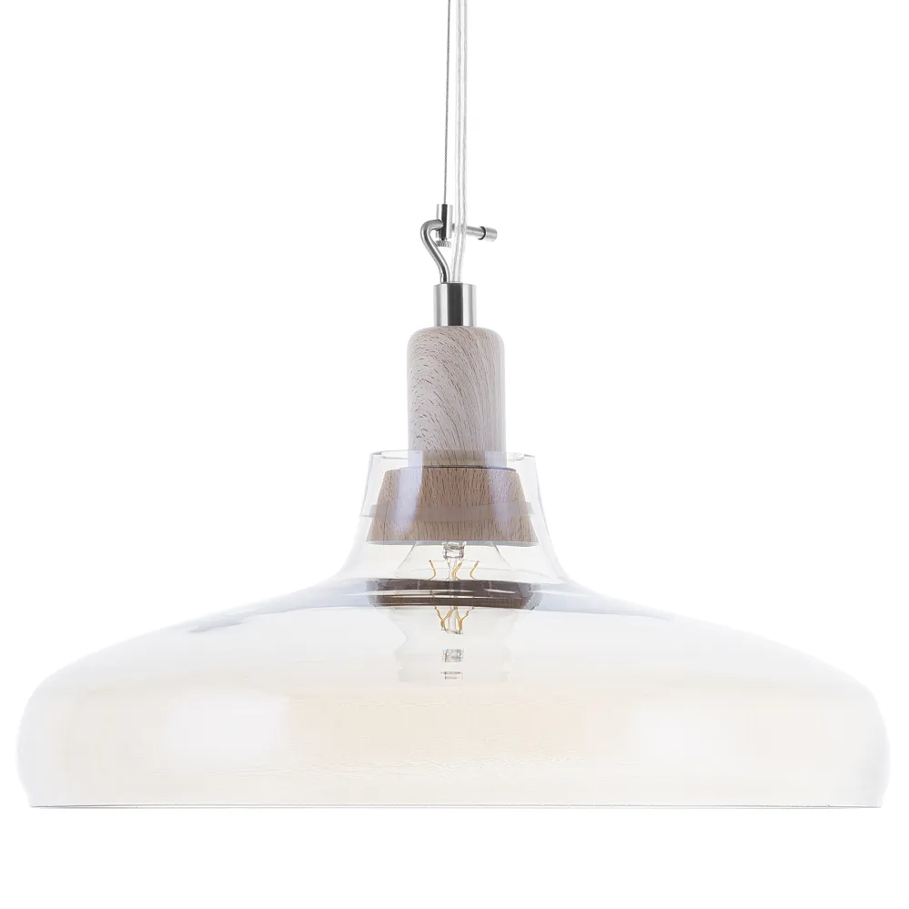 Lámpara de techo de vidrio transparente/madera clara 129 cm alikos