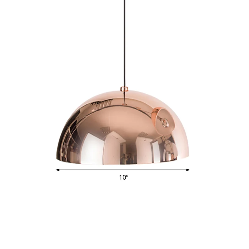 Loft Dome Shade Iluminación colgante 10"/12" Dia 1 bombilla Accesorio de techo metálico en cobre pulido para cocina Cobre