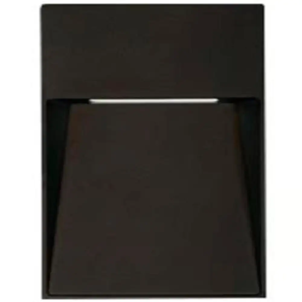 Luz de cortesia led sobrep. Muro 5w/127v. 3000K alum. Negro kave iv