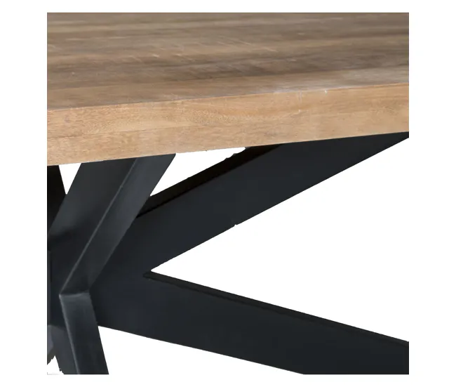 Mesa de comedor 10/12 personas L240, madera maciza de mango y arañ