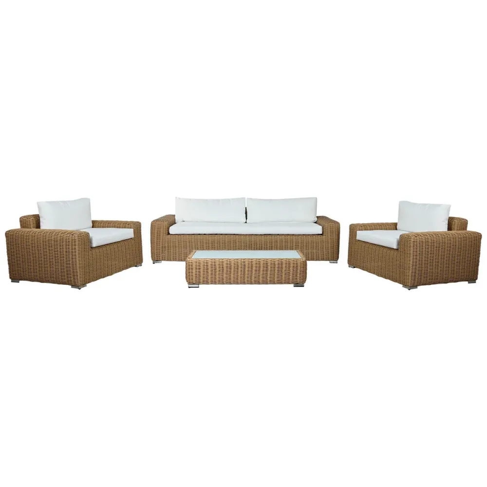 Muebles de Jardín Home ESPRIT Blanco Marrón Beis Marrón claro 248 x 85 x 80 cm 222 x 85 x 80 cm (4 Piezas)