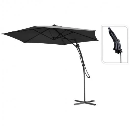 Parasol Excéntrico Ambiance 150 x 150 x 245 cm - Varios colores Gris obvio