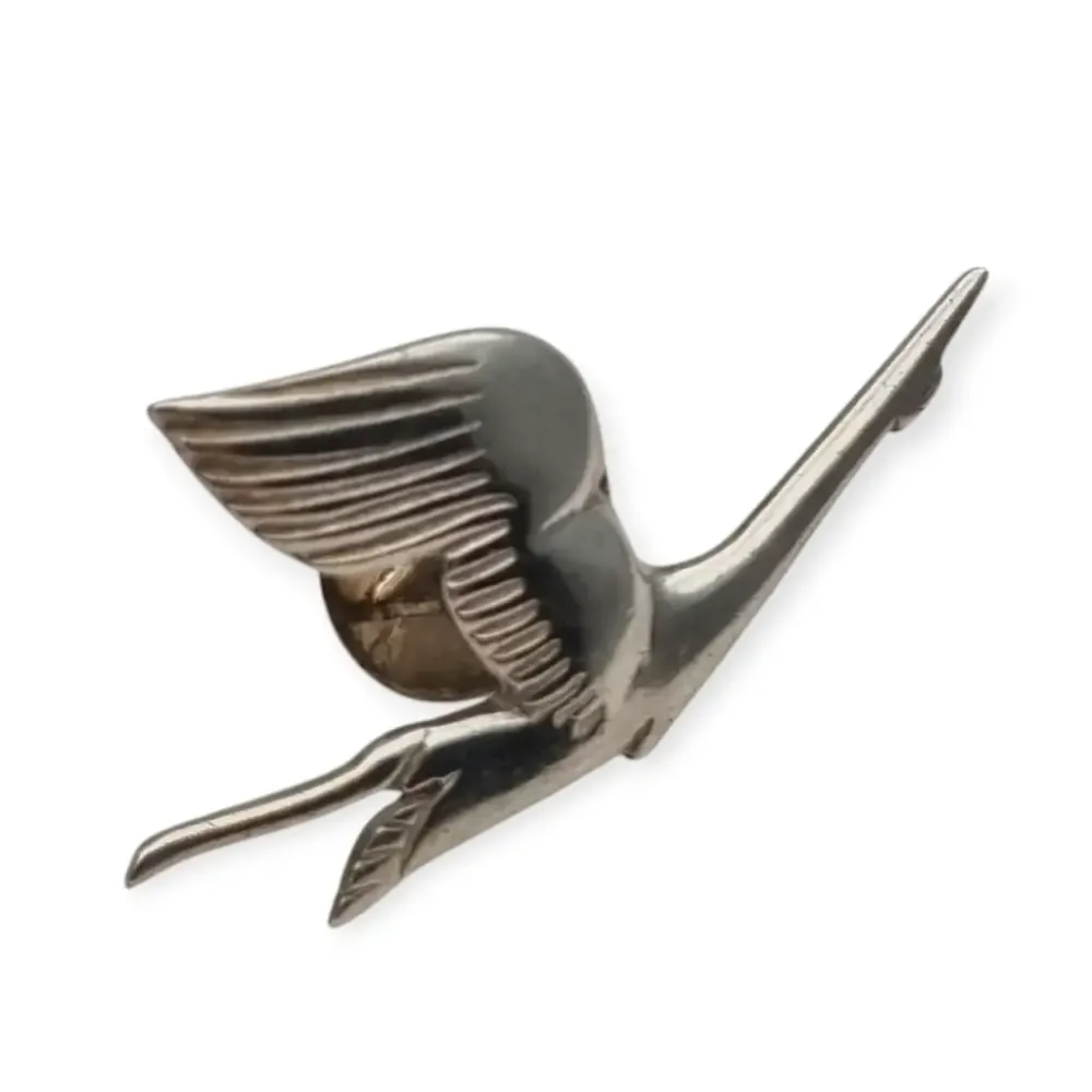 Pin Ojal Insignia de solapa retro en plata 925 de pájaro en vuelo, PUIG DORIA, ños 80.
