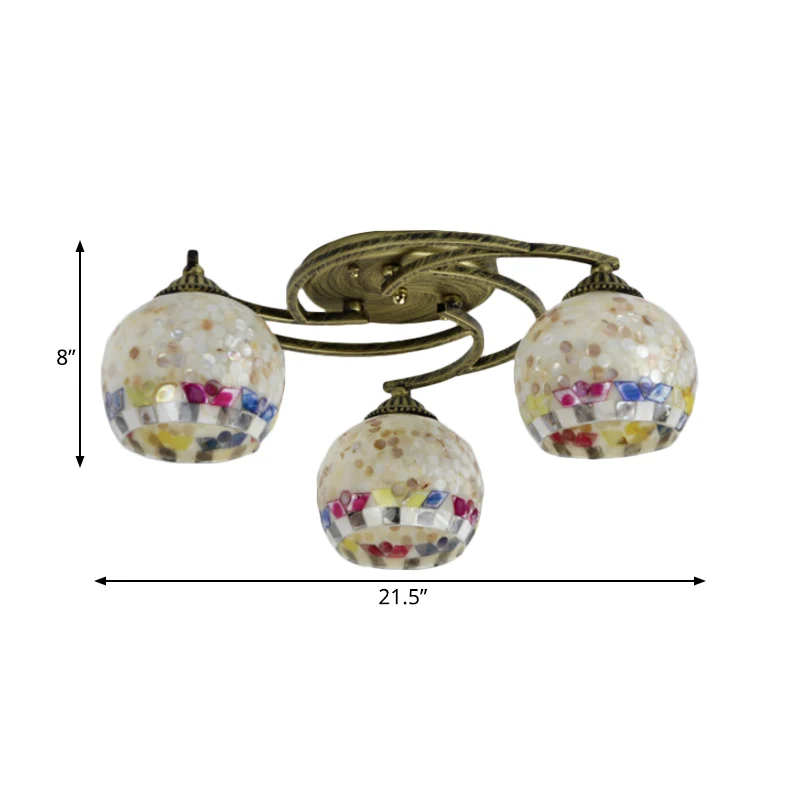 Plafoniera semi-incasso Shell Globe Mediterranean 3/9/11 luci bianco/apparecchio di illuminazione colorato per soggiorno