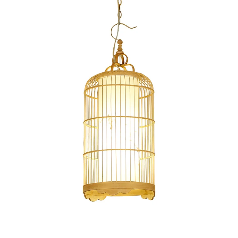 Plafonnier cage à oiseaux en bambou pour salle à manger, 9,5"/14"/16" de amplio, luminaire suspendu asiatique à 1 lumière,...