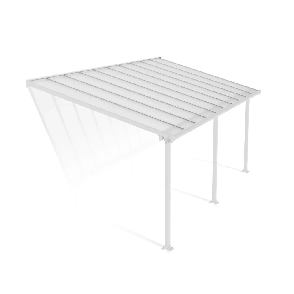 Pérgola adosada Olympia 619x294 blanco