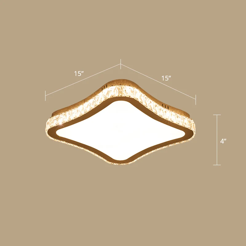 Prismático K9, accesorio de techo geométrico de cristal, iluminación LED blanca Fácil de montaje empotrado para dormitorio...
