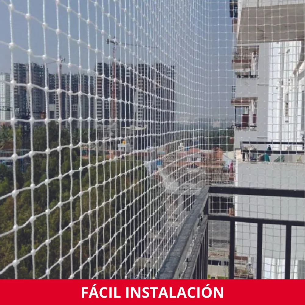 Remi - Red de Protección anti Aves Piedra con Fijaciones y Silicona para Balcones