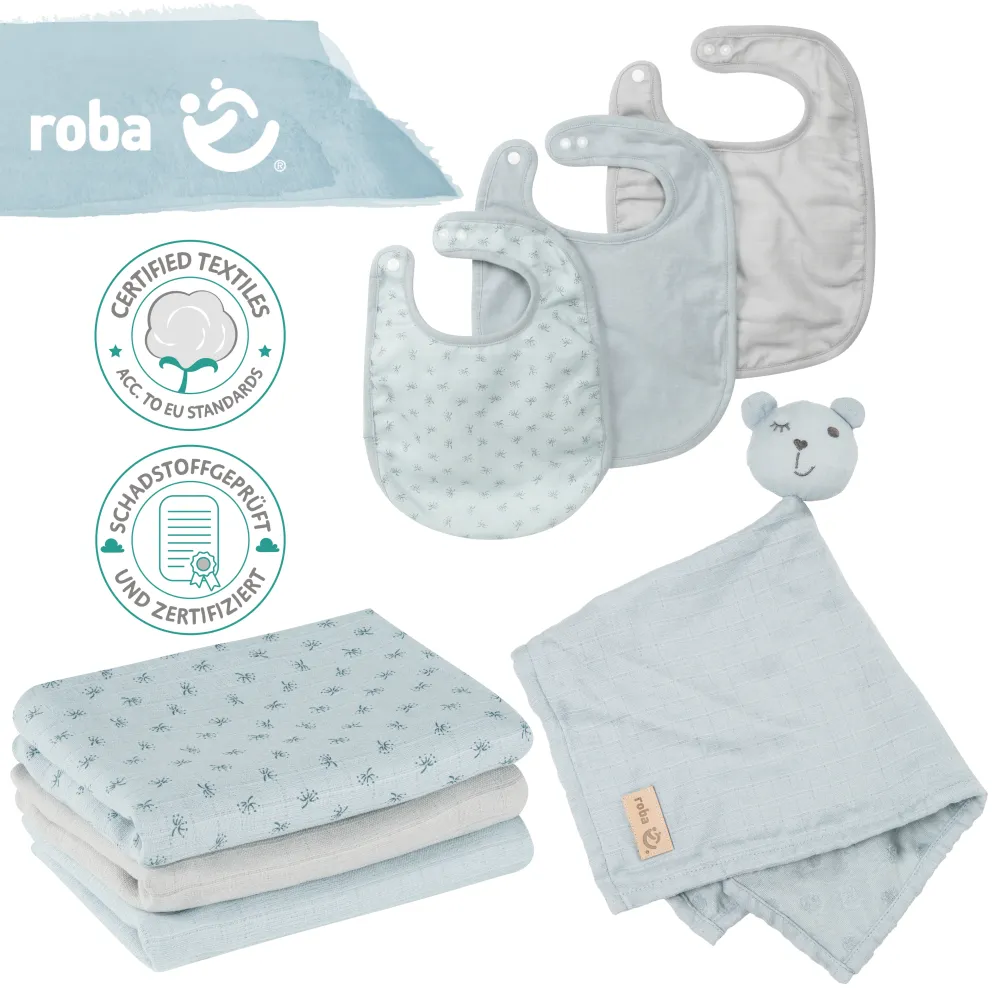 Set de regalo Sin químicos Baby Essentials 'Lil Planet' azul claro/sky, algodón orgánico, GOTS, sostenible