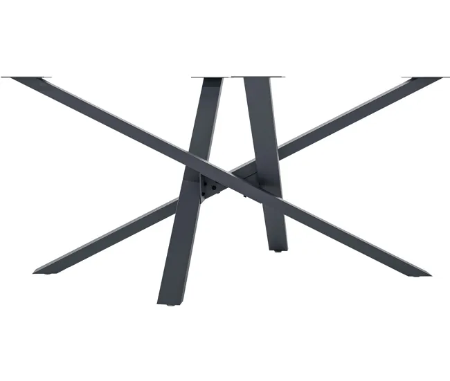 Soporte para mesa de comedor Jimmy en forma de mikado Metálico Negro industrial 80X160X72 cm