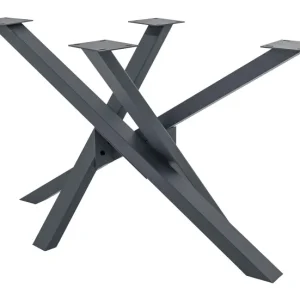 Soporte para mesa de comedor Jimmy en forma de mikado Acero Gris 60X120X72 cm