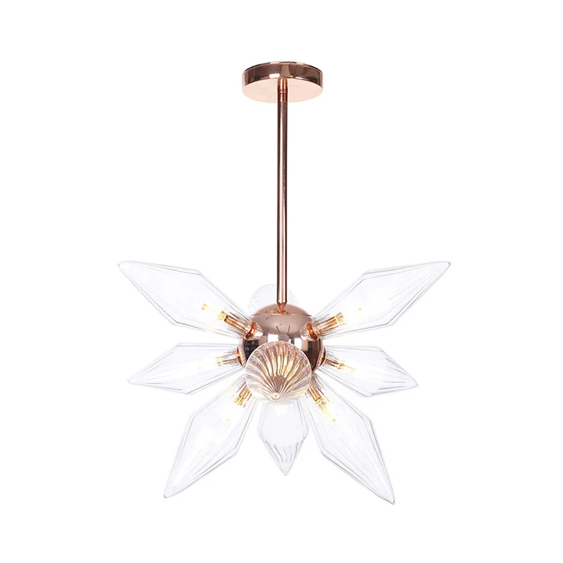 Sputnik-accesorio colgante para sala de estar, cristal transparente/ámbar de fábrica, 9/12/15 bombillas, accesorio de ilum...