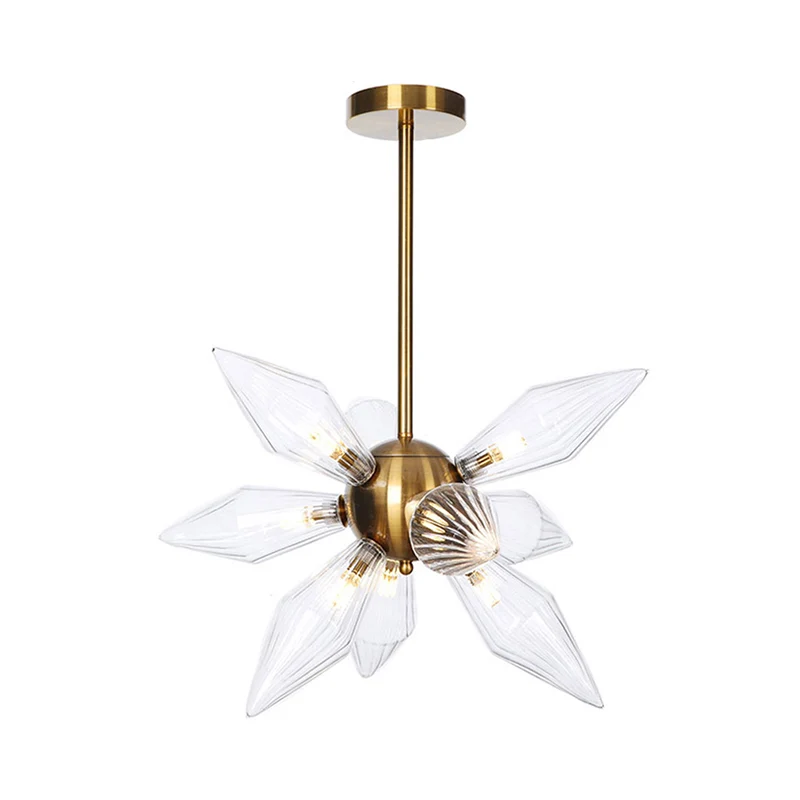 Sputnik-accesorio colgante para sala de estar, cristal transparente/ámbar de fábrica, 9/12/15 bombillas, accesorio de ilum...