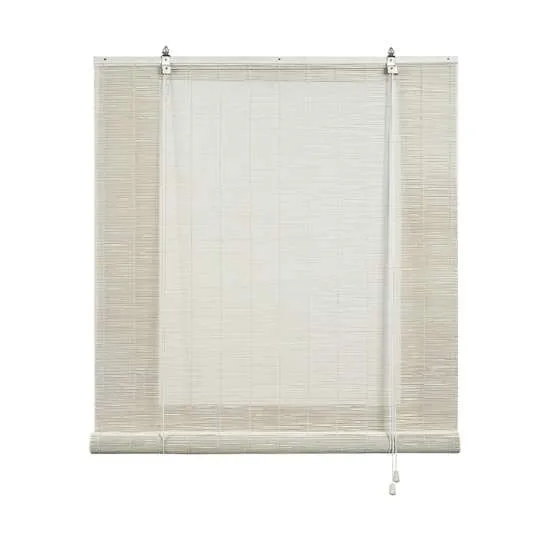 Storesdeco | estor de bambú, estor enrollable de bambú blanco, 120 x 250 cm