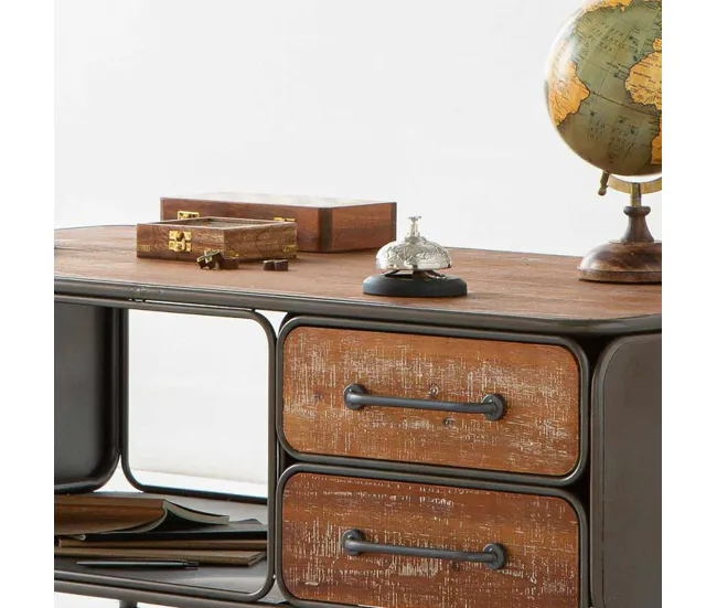 Timbre Alexandra House Living Aluminio Madera de mango 13 x 10 x 13 cm