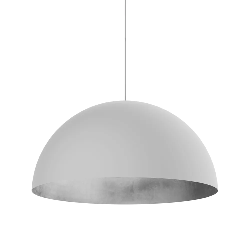 Venice lámpara pendiente, 1xE27, max 42w, blanco mate/hoja de plata, d.40cm