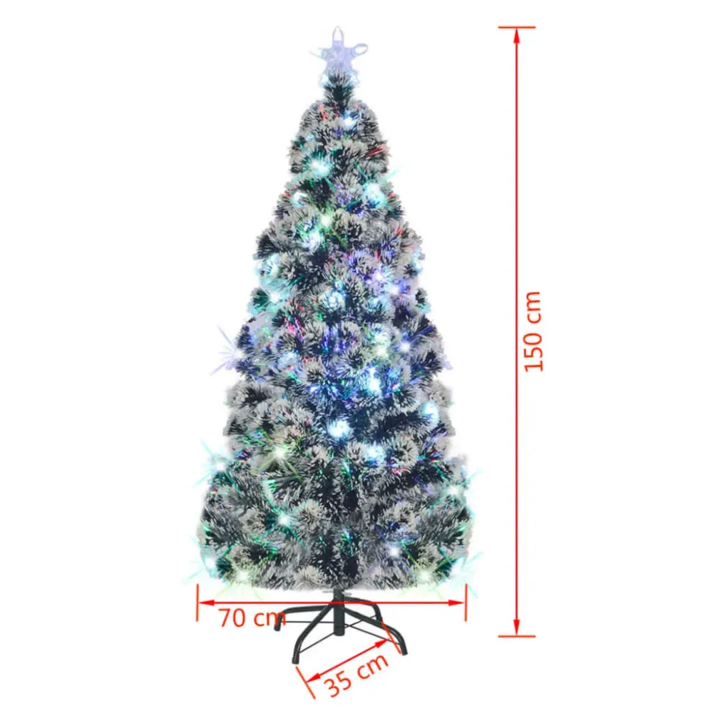 Vidaxl arbol de navidad artificial con soporte/led fibr verde