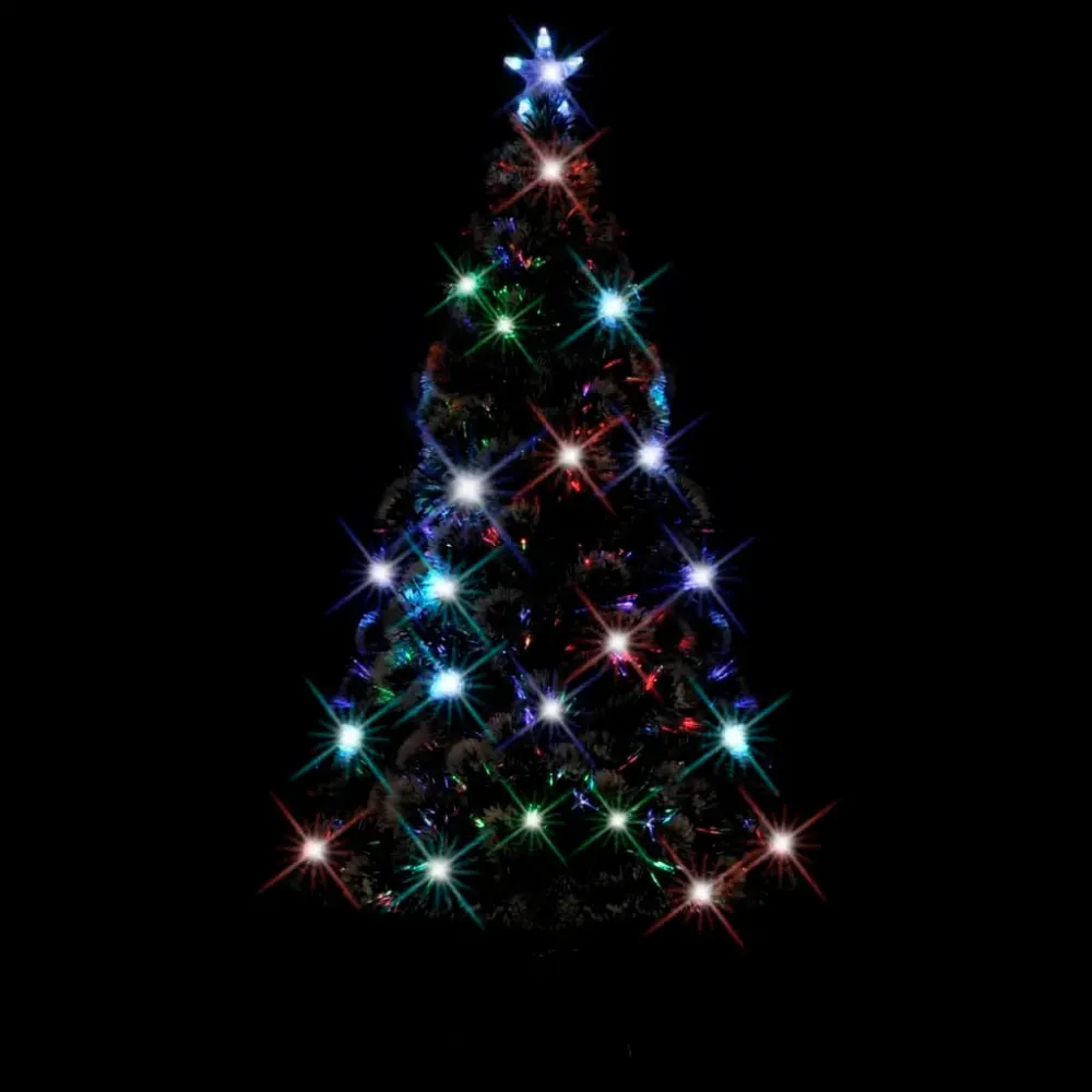 Vidaxl arbol de navidad artificial con soporte/led fibr verde