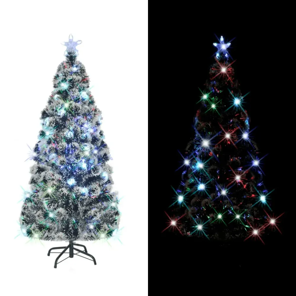 Vidaxl arbol de navidad artificial con soporte/led fibr verde