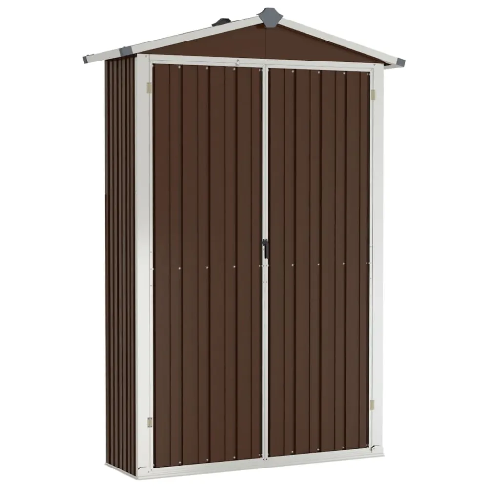 vidaXL cobertizo de jardín acero galvanizado marrón 116x45x175 cm