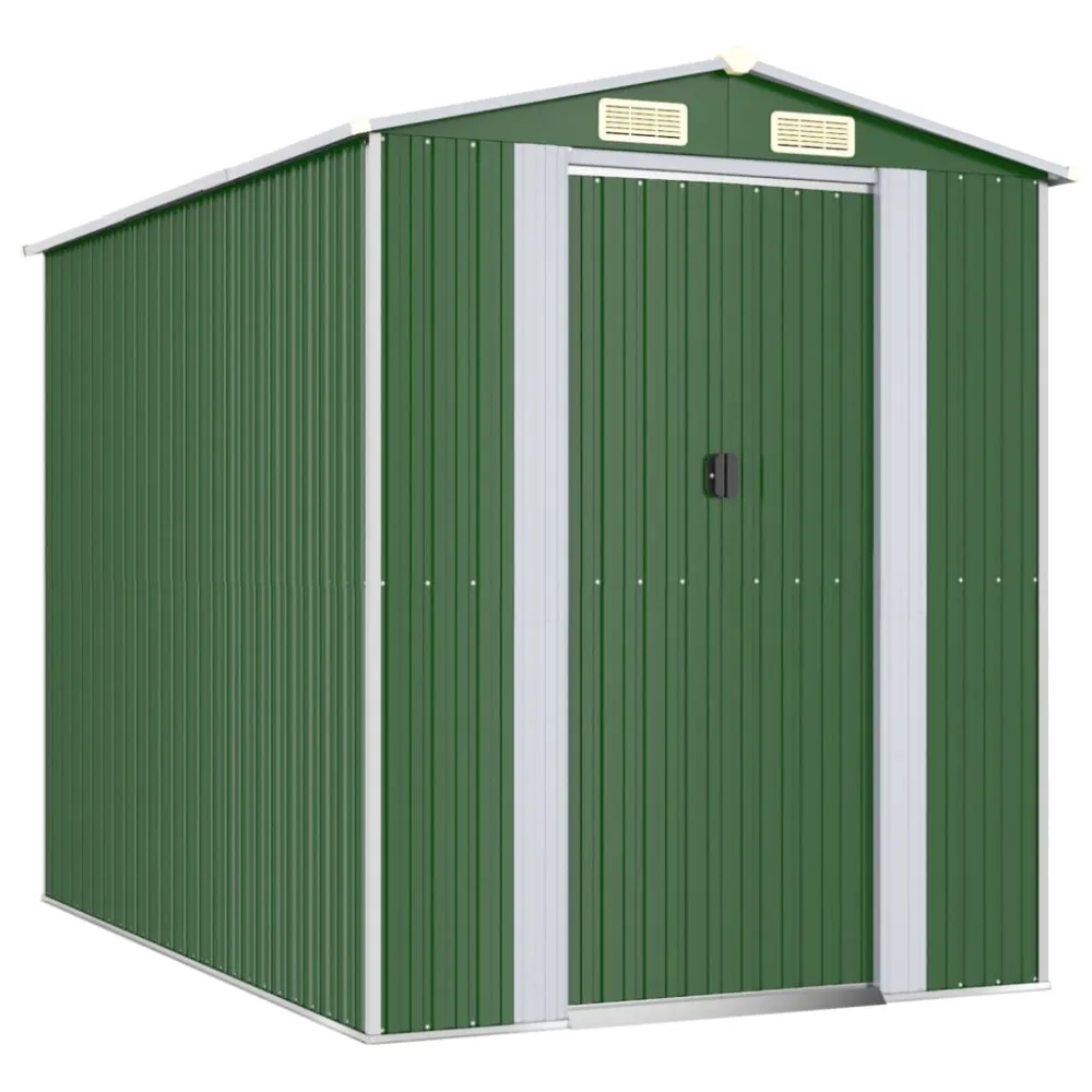 vidaXL cobertizo de jardín acero galvanizado verde 192x274x223 cm