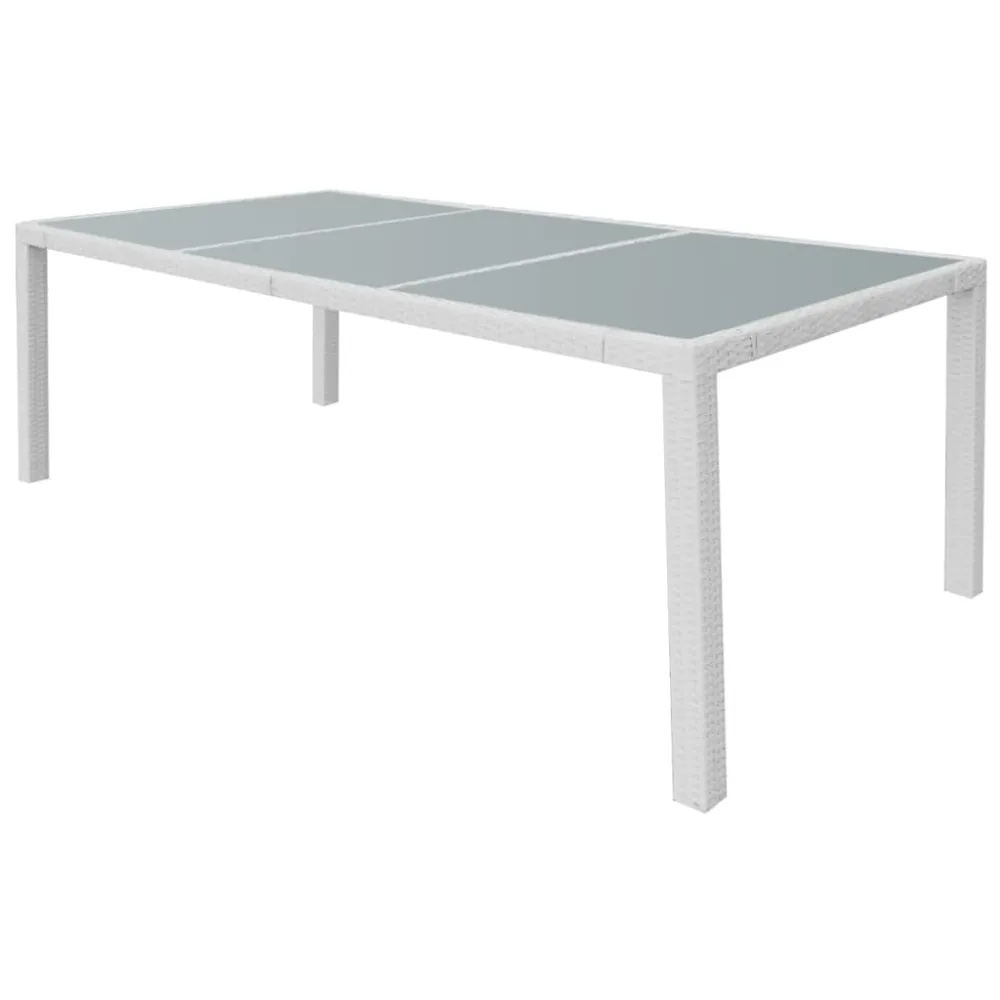 vidaXL set de comedor de jardín 9 piezas ratán sintético blanco crema