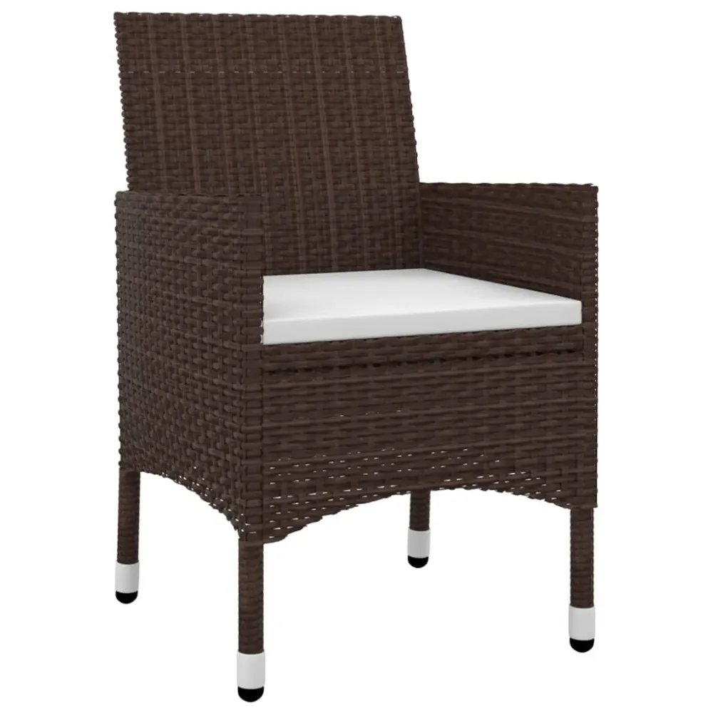 vidaXL set comedor de jardín 3 pzas y cojines ratán sintético y vidrio