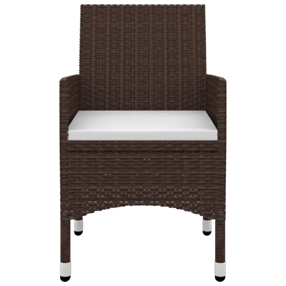 vidaXL set comedor de jardín 3 pzas y cojines ratán sintético y vidrio