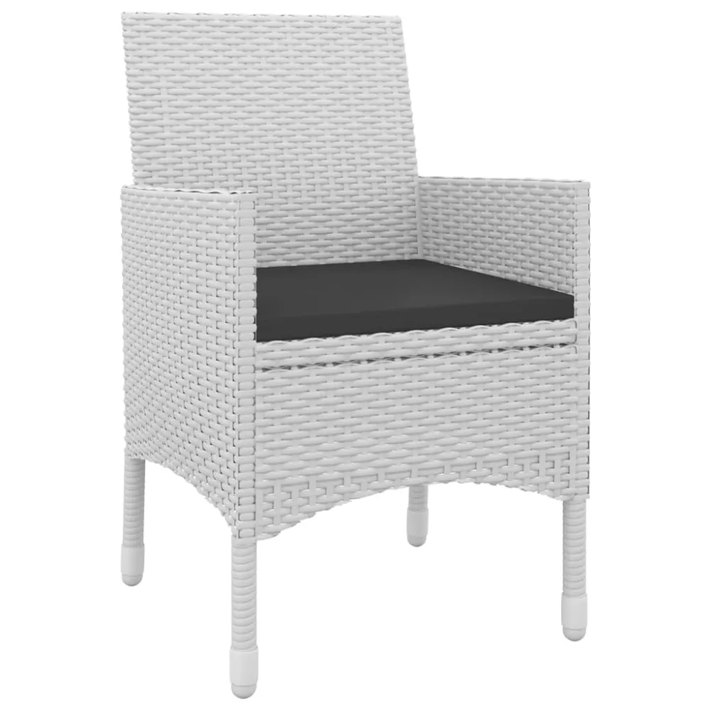 vidaXL set comedor de jardín 3 pzas y cojines ratán sintético y vidrio