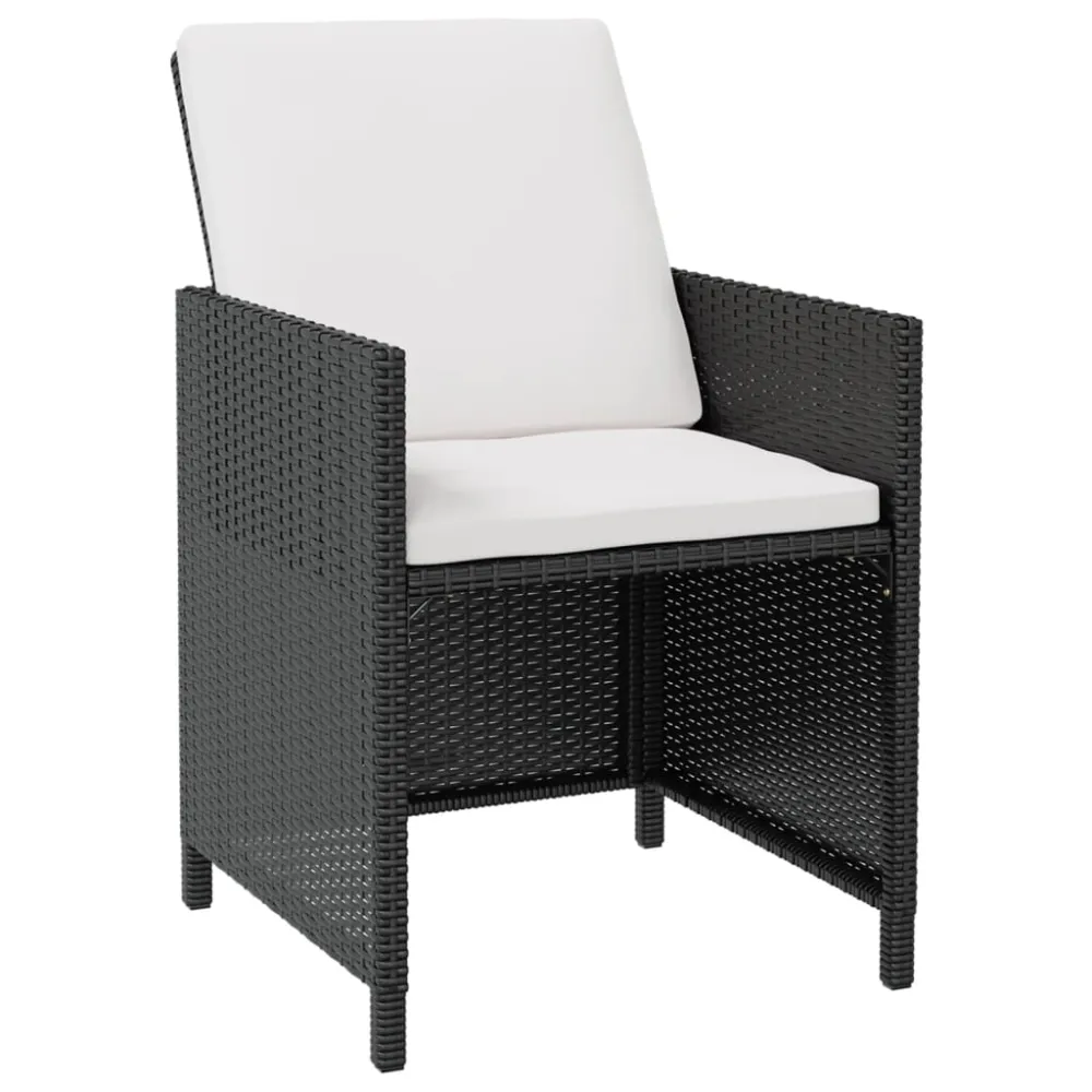 vidaXL set comedor de jardín 5 pzas ratán sintético y madera negro