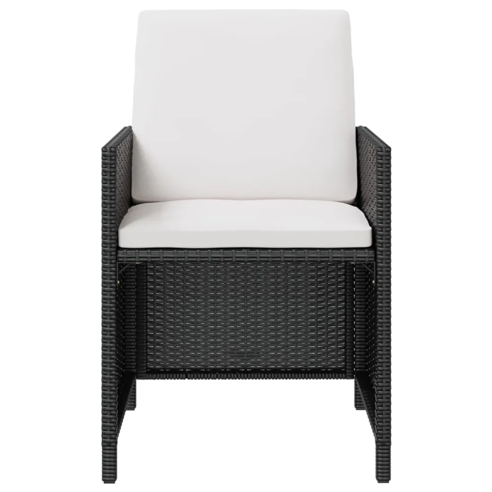 vidaXL set comedor de jardín 5 pzas ratán sintético y madera negro