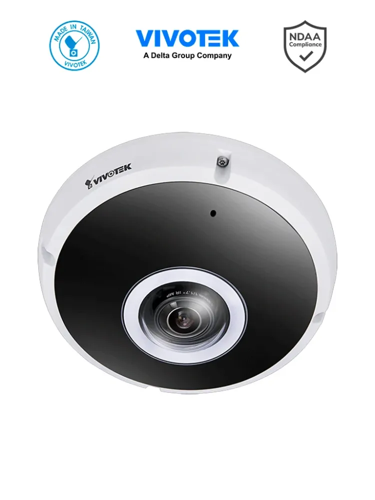VIVOTEK FE9391-EV-V2-M12 - Camara IP panoramica fisheye 360º para exterior, 12 Megapixeles, Conector PoE M12, Iluminadores...