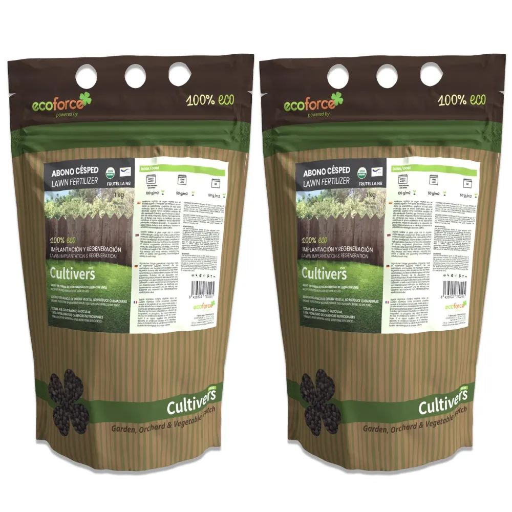 Abono Césped Ecológico Cultivers 2x1kg para Cultivo de Lechugas