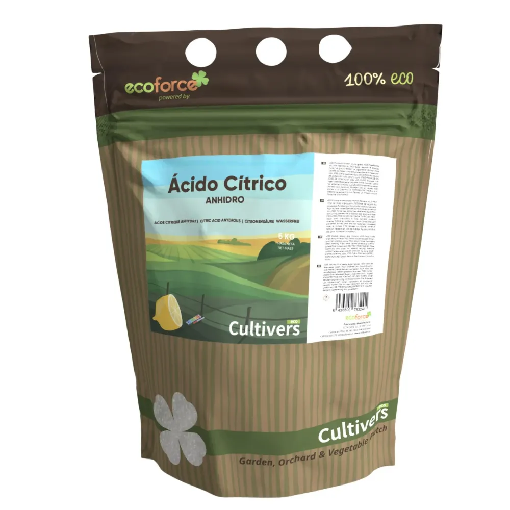 Ácido Cítrico Anhidro Cultivers 2,5 Kg con 10 Macetas de Red