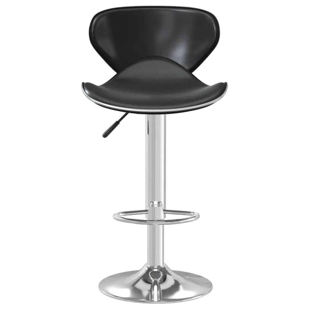 Profesional de Acero Inoxidable vidaXL taburete de cocina de cuero sintético negro