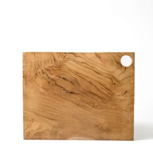 Tabla para servir madera de teca Rantepao, altura 2 cm extenso 25 cm profundidad 19,5 cm