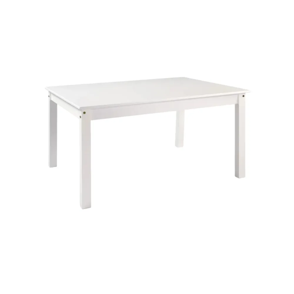 Buyqualia - Mesa Comedor OSMA, 140x80, Tapa Blanco Abierto, Patas Blanco Cerrado para Terraza y Balcón
