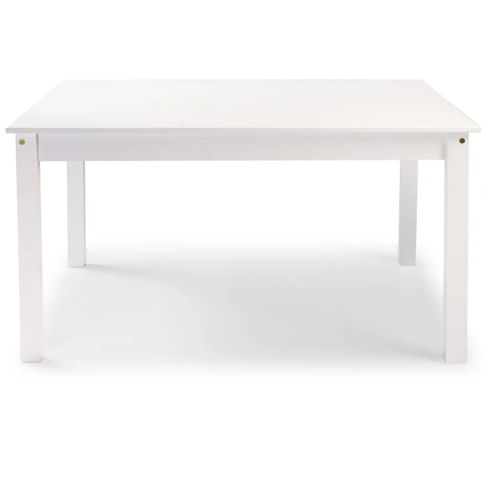 Buyqualia - Mesa Comedor OSMA, 140x80, Tapa Blanco Abierto, Patas Blanco Cerrado para Terraza y Balcón
