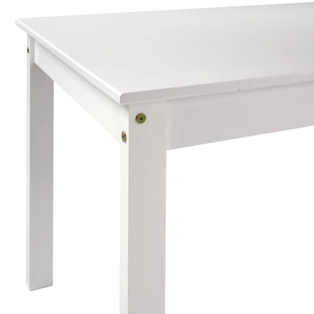 Buyqualia - Mesa Comedor OSMA, 140x80, Tapa Blanco Abierto, Patas Blanco Cerrado para Terraza y Balcón
