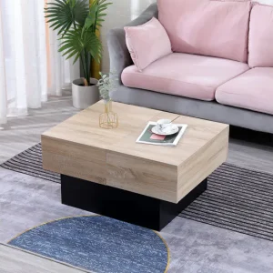 Mesa baja con tapa negra extraíble GRETA Dimensiones 150x90x75 cm